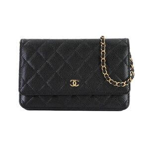 CHANEL Black Caviar Leather Wallet